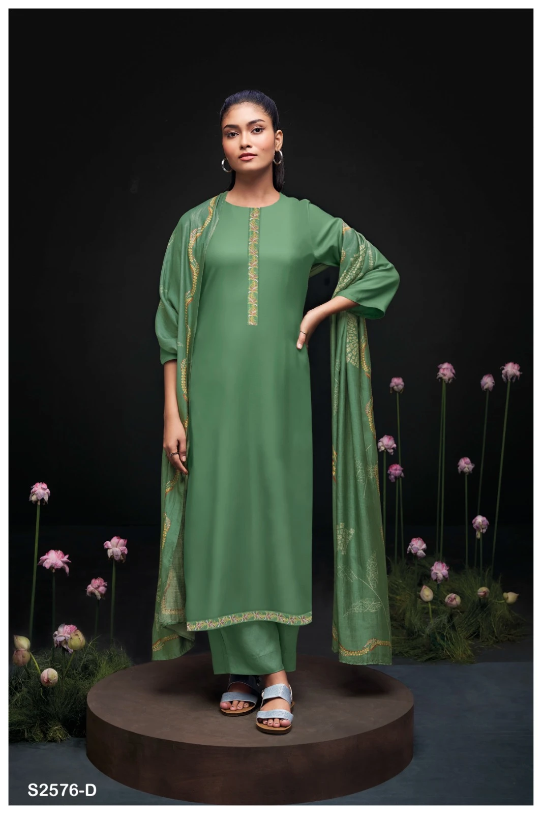 Ganga S2576 Sravya Premium Cotton Silk Wholesale Fancy Salwar Suit Catalog — Wholesale Salwar Suits, Ganga wholesale from Surat - Gallery Image 2